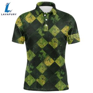 Green And Yellow Argyle Grunge…