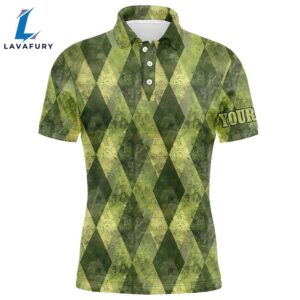 Green Argyle Grunge Pattern Men…