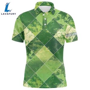 Green Argyle Plaid Pattern Mens…