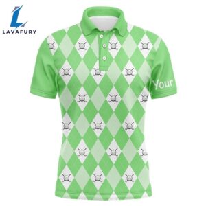 Green Argyle Plaid Pattern Mens…