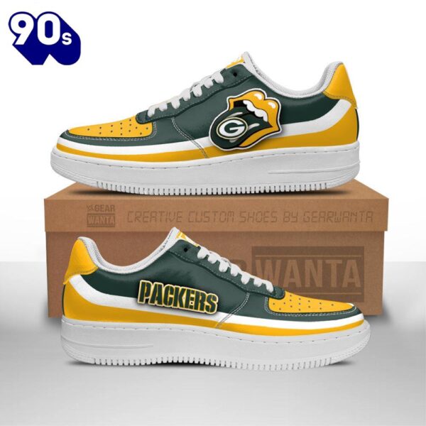 Green Bay Packers Air Sneakers Custom Force Shoes Sexy Lips For Fans