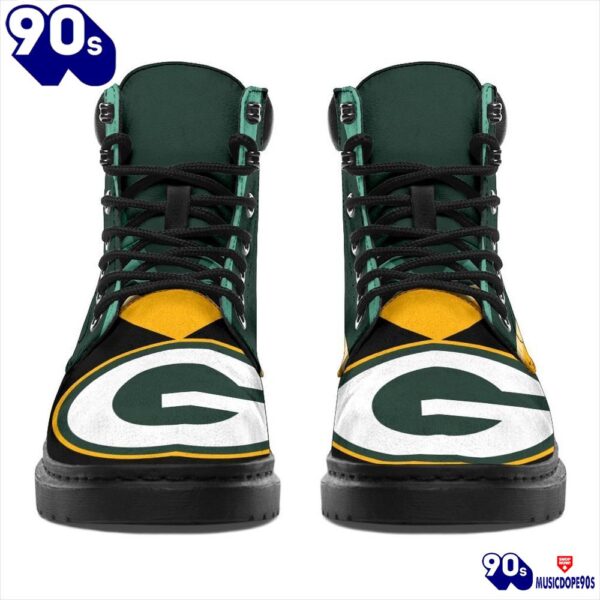 Green Bay Packers All Season Boots  Casual Shoes  Vegan Leather Custom Boot Shoes