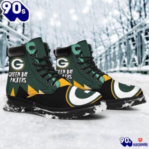 Green Bay Packers All Season Boots Casual Shoes Vegan Leather Custom Boot Shoes