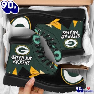 Green Bay Packers All Season Boots Casual Shoes Vegan Leather Custom Boot Shoes