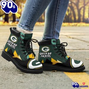 Green Bay Packers All Season Boots Casual Shoes Vegan Leather Custom Boot Shoes