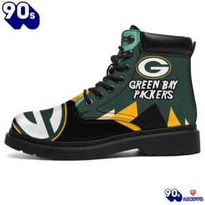 Green Bay Packers All Season Boots Casual Shoes Vegan Leather Custom Boot Shoes