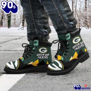 Green Bay Packers All Season Boots Casual Shoes Vegan Leather Custom Boot Shoes