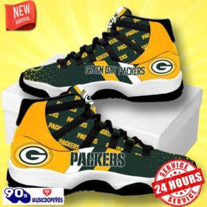 Green Bay Packers Football Team Air Jordan 11 Best Sneakers For Men Women Fans