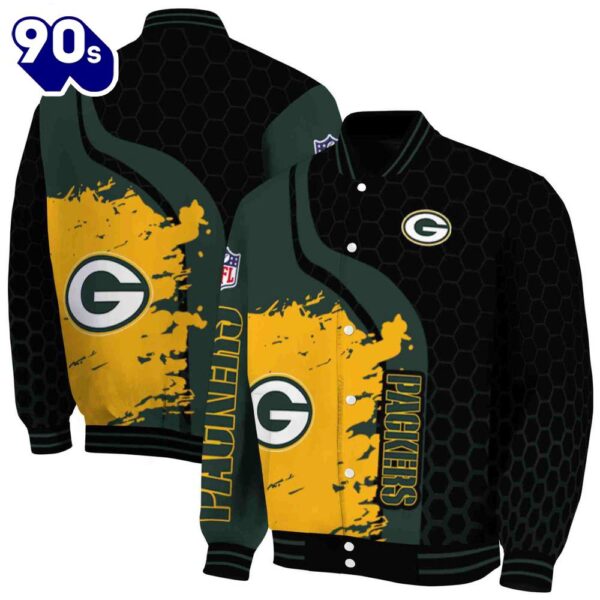 Green Bay Packers Hexagonal Pattern Green Black Jacket