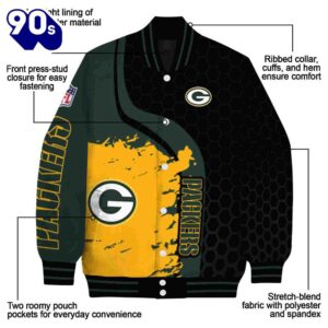 Green Bay Packers Hexagonal Pattern Green Black Jacket