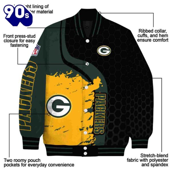 Green Bay Packers Hexagonal Pattern Green Black Jacket