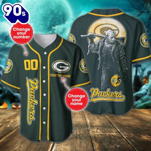 Green Bay Packers Horror Movie Personalized Baseball Jersey