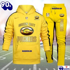 Green Bay Packers NFL 32 Teams Personlized Golden Logo Hoodie Set