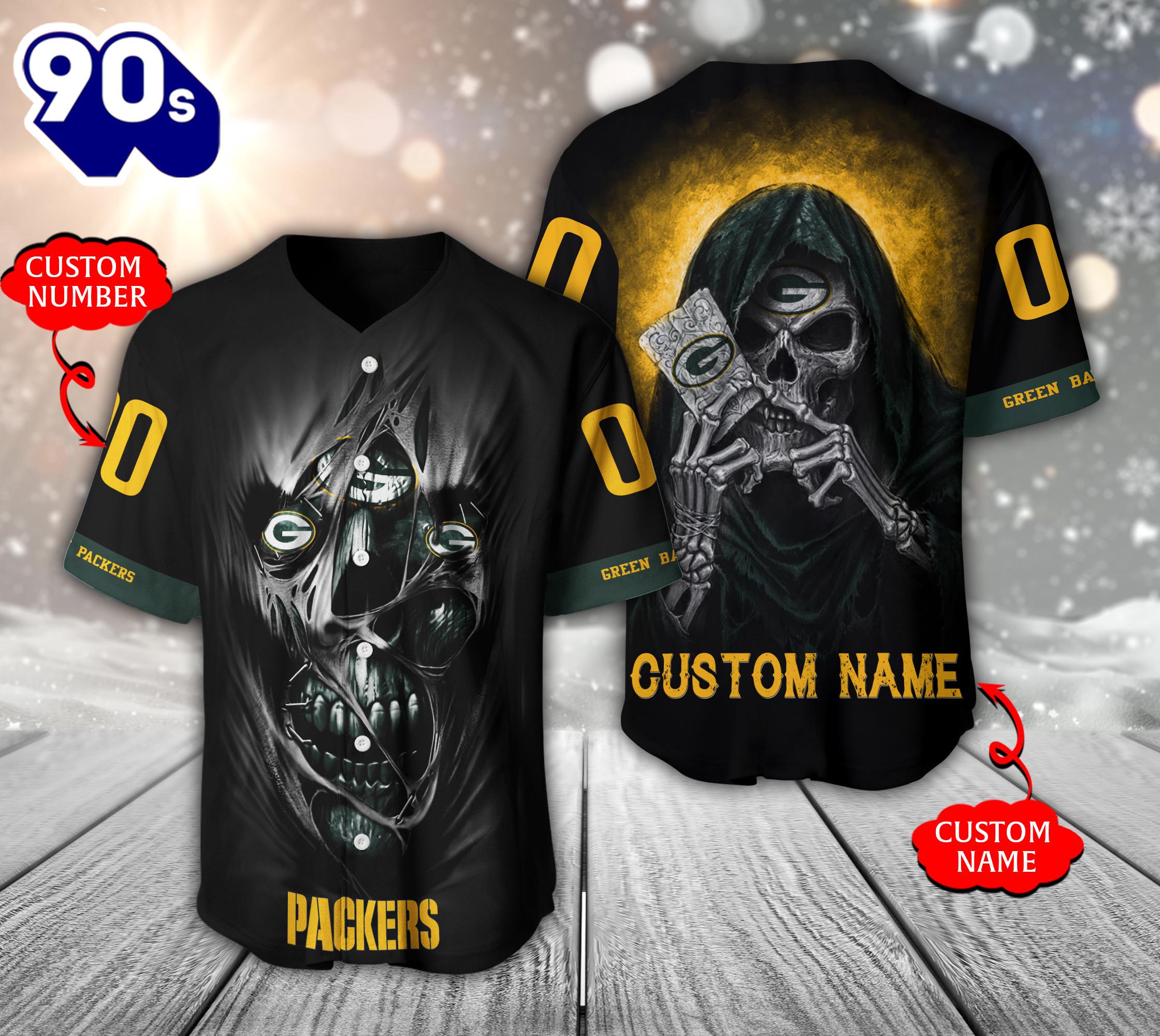 Green Bay Packers NFL 3D Personalized Baseball Jersey Shirt For Fans Green Bay Packers NFL 3D Personalized Baseball Jersey Shirt For Fans