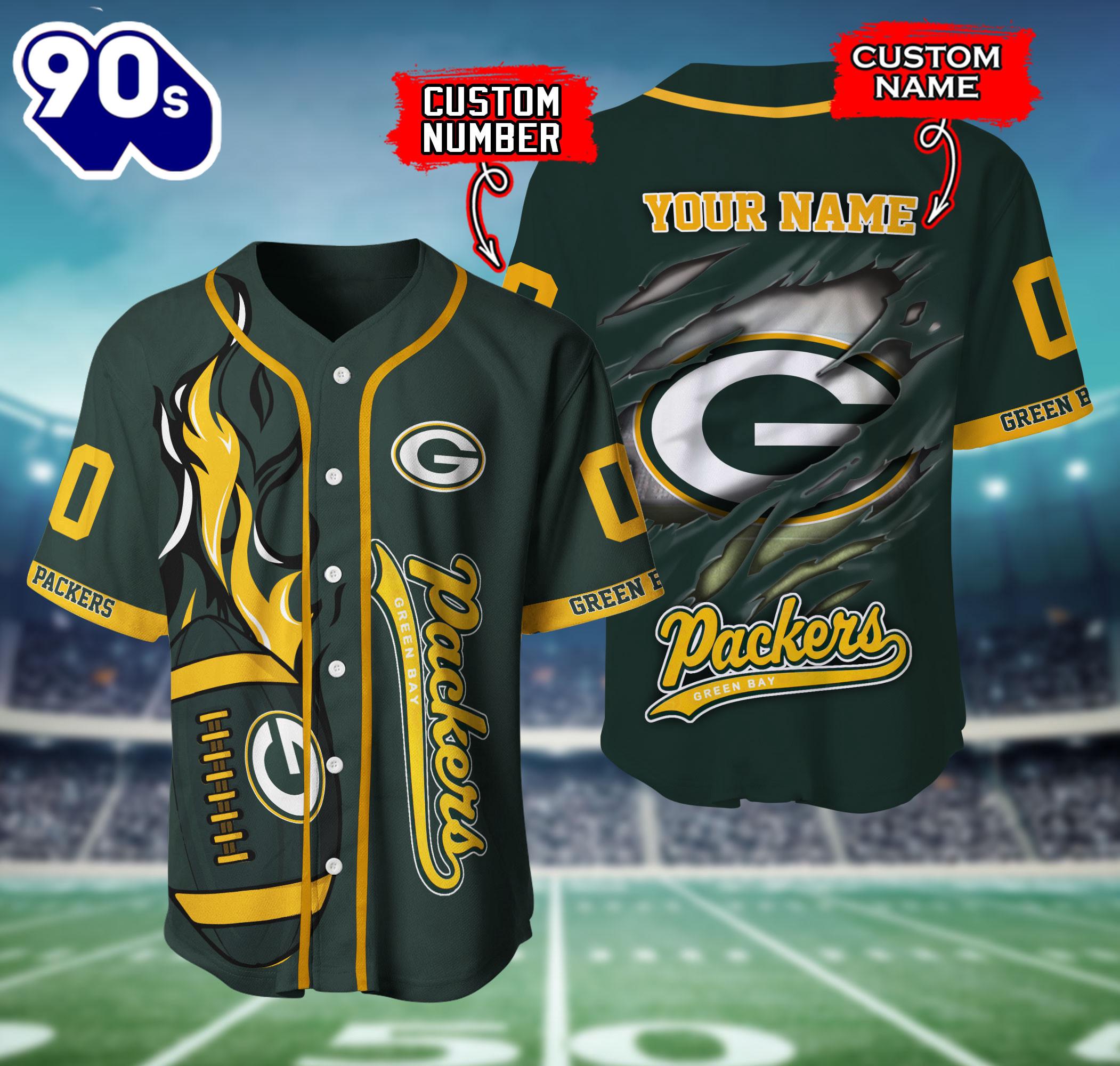 Green Bay Packers NFL 3D Personalized Baseball Shirt For Fans Green Bay Packers NFL 3D Personalized Baseball Shirt For Fans