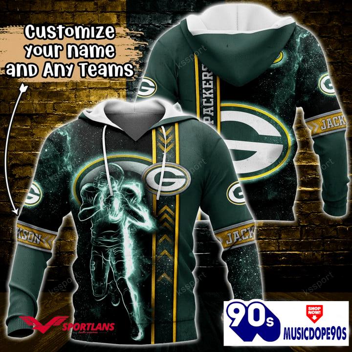 Green Bay Packers NFL Custom Name 3D Hoodie Teams Shirt For Fans Green Bay Packers NFL Custom Name 3D Hoodie Teams Shirt For Fans