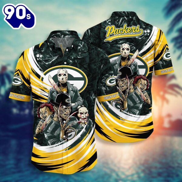 Green Bay Packers NFL  Halloween Horror Movies Hawaiian Shirts