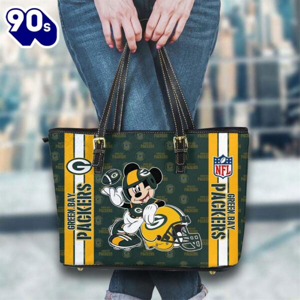 Green Bay Packers NFL Mickey Women Leather Tote Bag