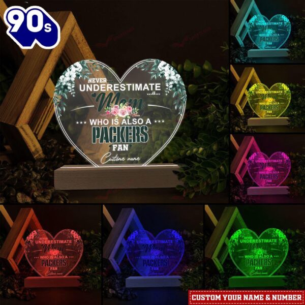 Green Bay Packers NFL Personalized 3D Led Light Gift For Mom  – Christmas Night Light