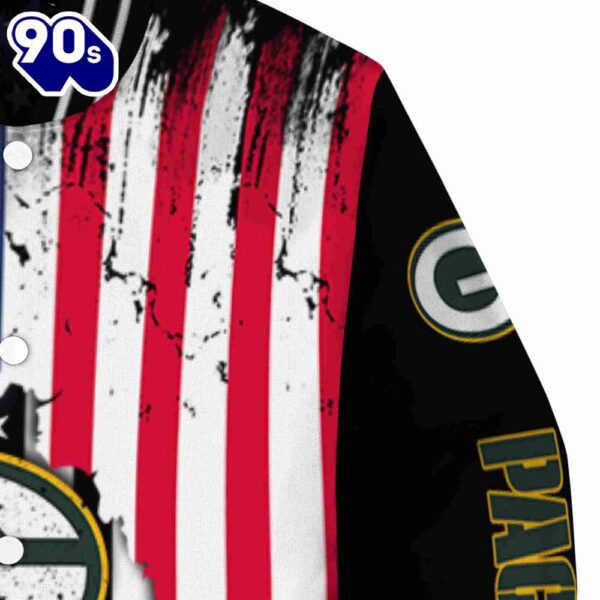 Green Bay Packers Patriotic Theme Black Jacket