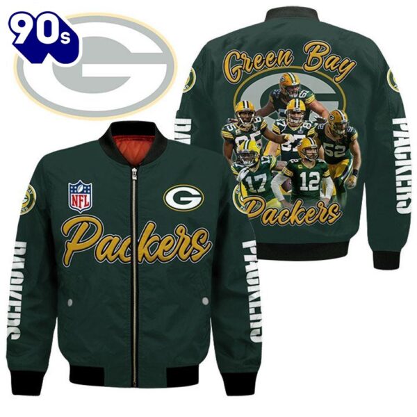 Green Bay Packers Players Nfl Bomber Jacket  Gift For Christmas