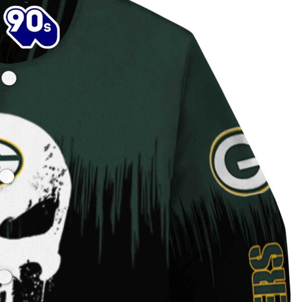 Green Bay Packers Punisher Skull Green Black White Jacket