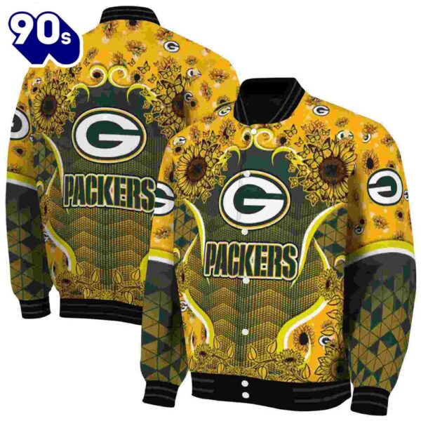 Green Bay Packers Sunflower Bloom Green Yellow Jacket