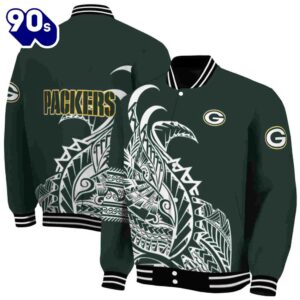 Green Bay Packers Tribal Art Green White Black Jacket