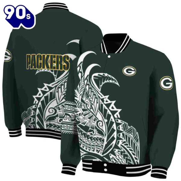 Green Bay Packers Tribal Art Green White Black Jacket