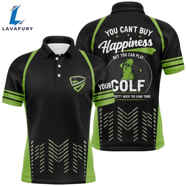 Green Black Mens Golf Polo Shirts Custom You Can’T Buy Happiness But You Can Play Golf, Golf Outfits  Gift Christmas