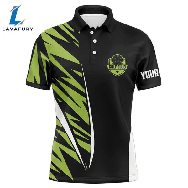 Green Camo Black Custom Mens Golf Polo Shirt, Golf Clubs Golf Tops   Gift Christmas