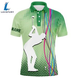 Green Pattern Mens Golf Polo…