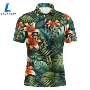 Green Tropical Flower Pattern Mens…