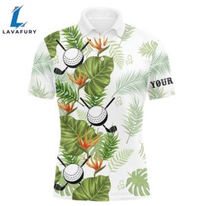 Green Tropical Leaf Pattern Mens…