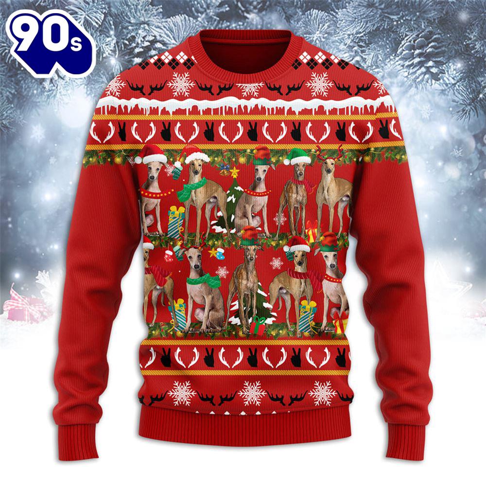 Greyhound Merry Christmas Ugly Sweater Greyhound Merry Christmas Ugly Sweater