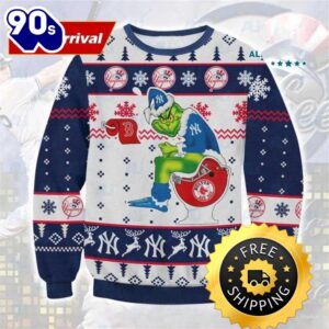 Grinch New York Yankees Ugly Christmas Sweater, New York Yankees Ugly Sweater, MLB Christmas Sweater