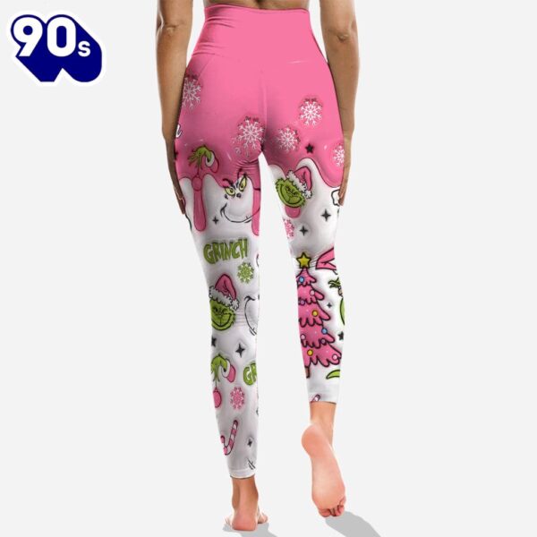 Grinch Pink Snowflakes Christmas – Personalized Hoodie and Leggings