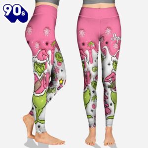 Grinch Pink Snowflakes Christmas - Personalized Hoodie and Leggings