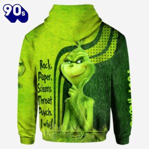 Grinch Rock Paper Scissors Throat Punch I Win - Personalized Hoodie and Leggings