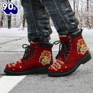 Gryffindor Leather Leather Boots Harry Potter House Badge