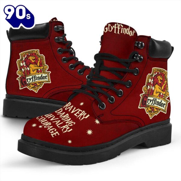 Gryffindor Leather Leather Boots Harry Potter House Badge