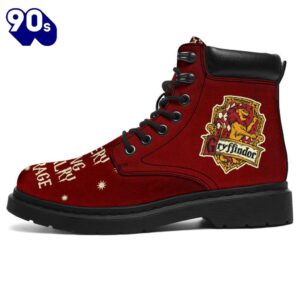 Gryffindor Leather Leather Boots Harry Potter House Badge