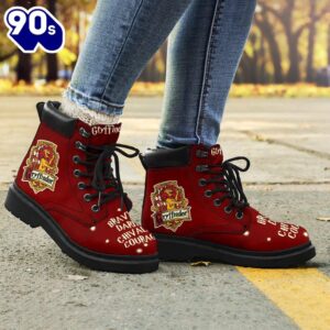 Gryffindor Leather Leather Boots Harry Potter House Badge