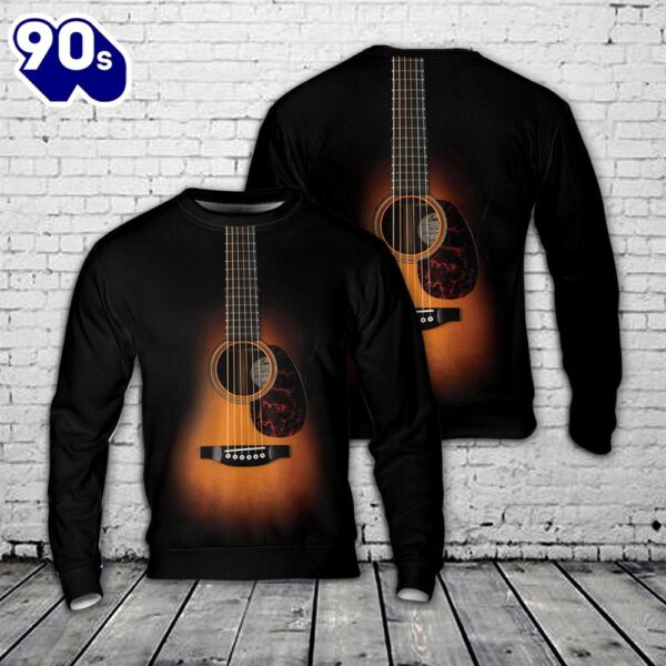 Guitar Black Style Aop Sweater