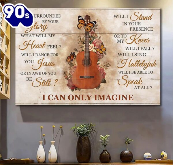 Guitar Rose Butterfly Jesus I Can Only Imagine Canvas Wall Art   Poster Gift Christmas