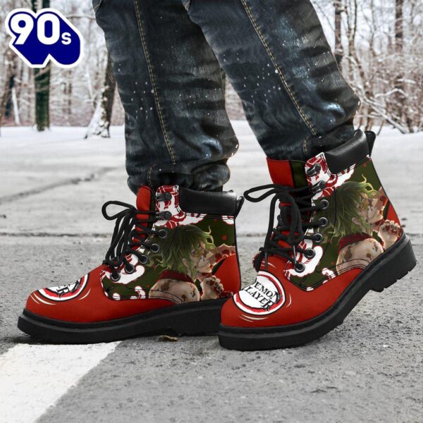 Gyutaro Leather Boots Shoes Demon Slayer Anime Custom