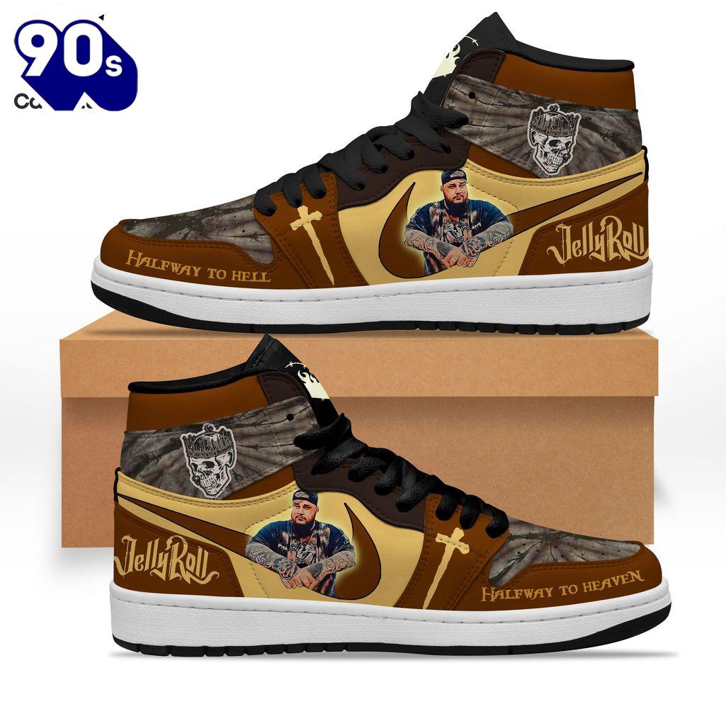 Gift Summer Halfway To Hell Jelly Roll Portrait Nike Logo Design Air Jordan 1 High Top 1 Gift Summer Halfway To Hell Jelly Roll Portrait Nike Logo Design Air Jordan 1 High Top 1