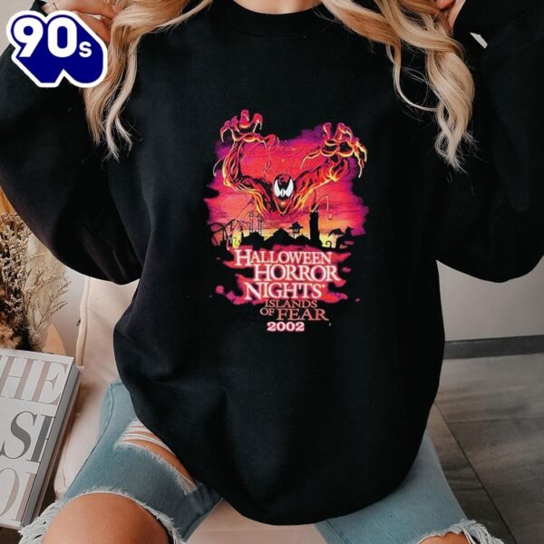 Halloween 2024 Carnage Halloween Horror Nights Islands Of Fear 2002 Shirt Ladies Tee Hoodie