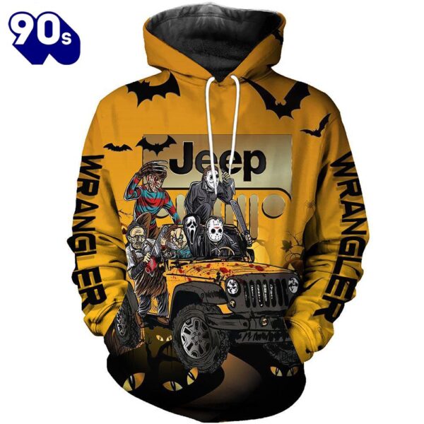 Halloween 2024 Horor Characters drive Jeep Halloween3d All Over Printed