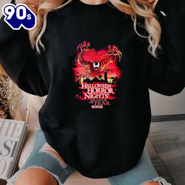 Halloween 2024 Venom Halloween Horror Nights Islands Of Fear 2002 Shirt Hoodie Ladies Tee